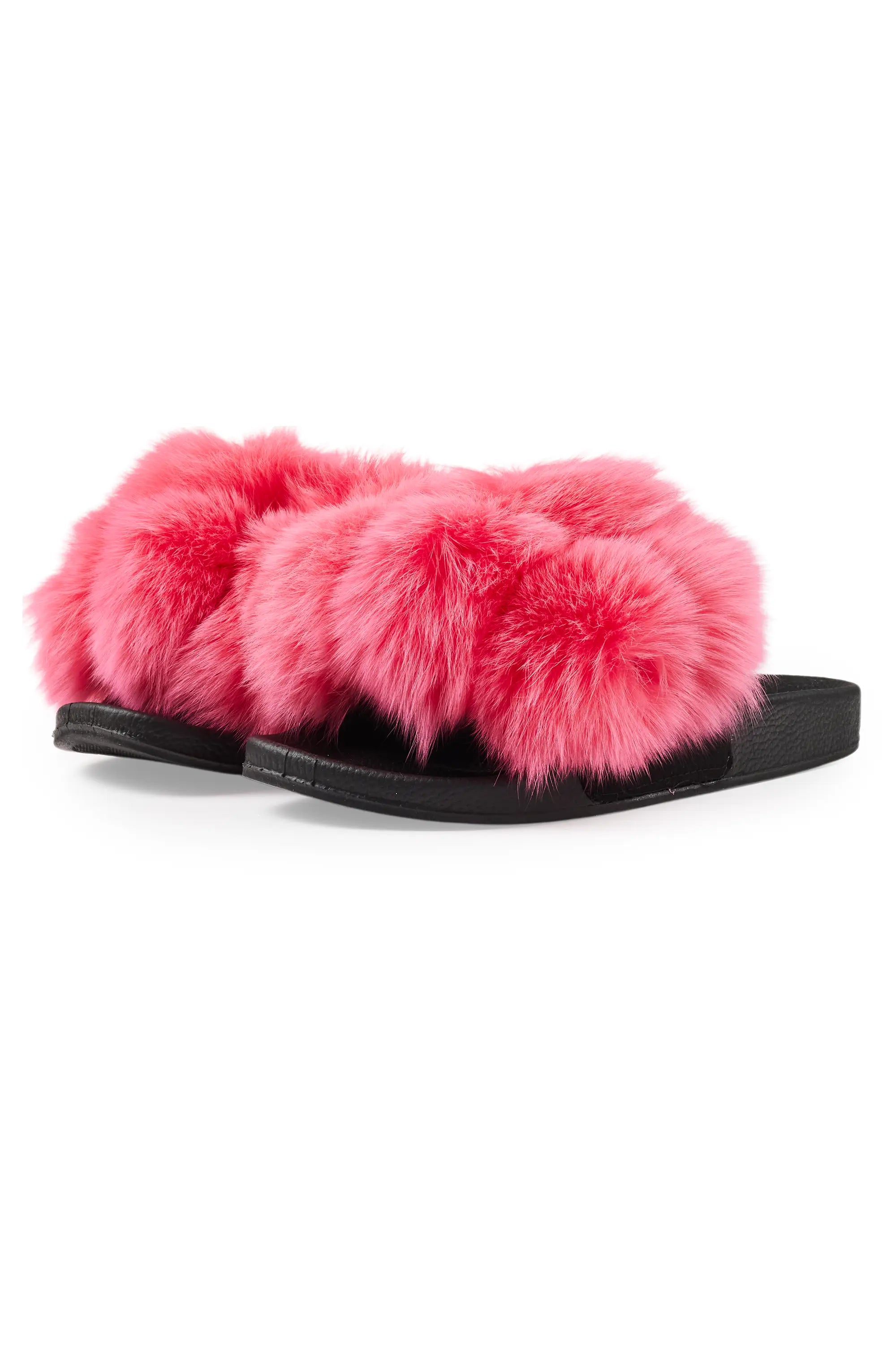 Avisa Pink Fur Slides