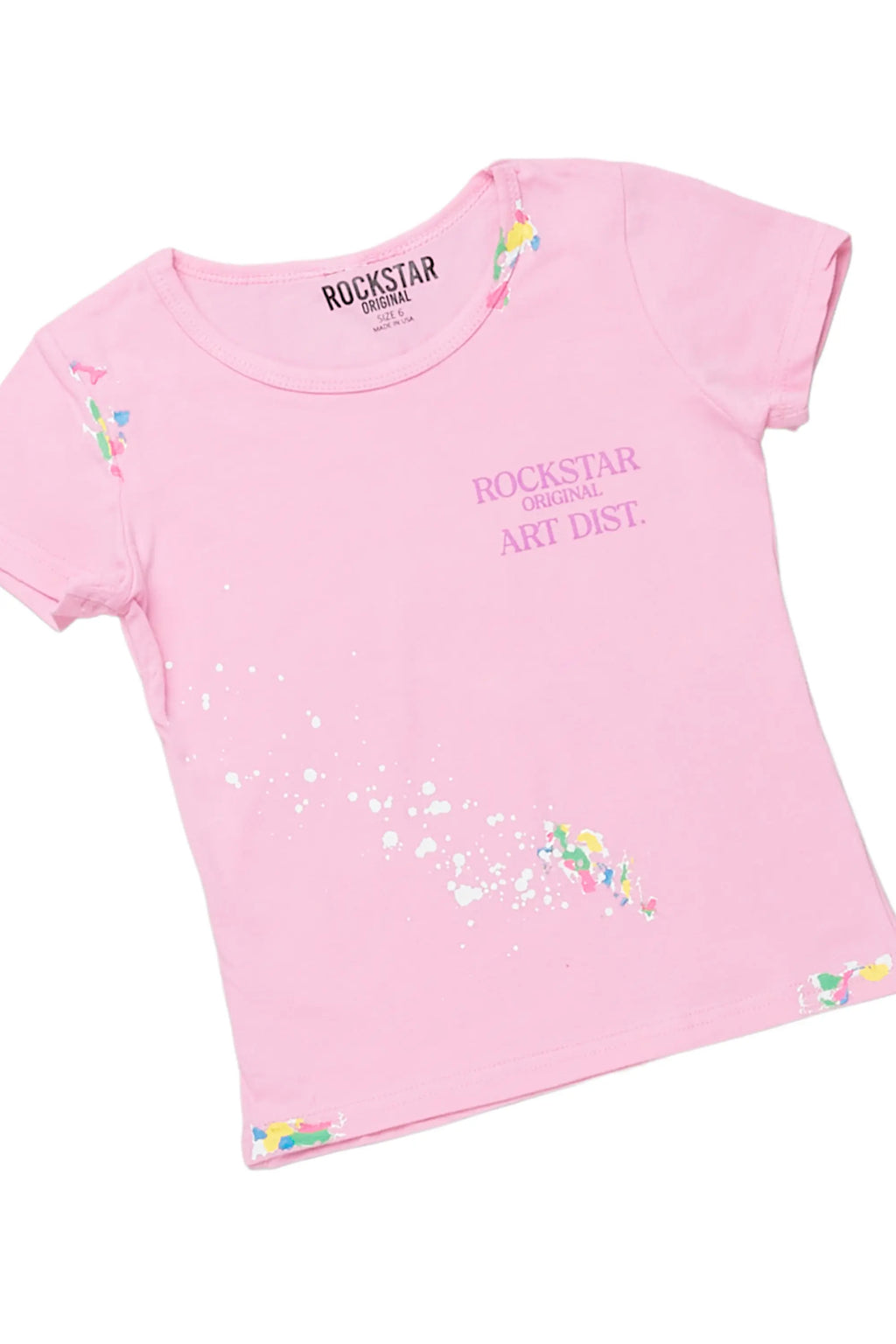 Girls Maali Pink T-Shirt/Denim Short Set