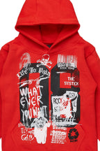 Boys Beau Red Graphic Hoodie