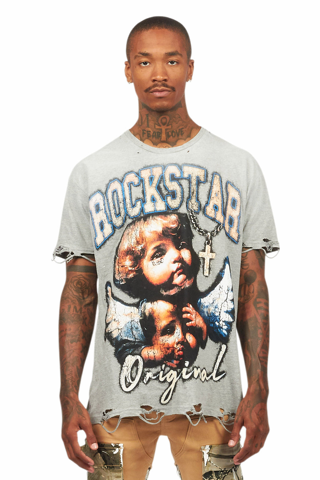 Deiter Heather Grey Oversized Graphic T-Shirt