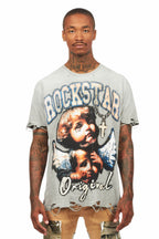 Deiter Heather Grey Oversized Graphic T-Shirt