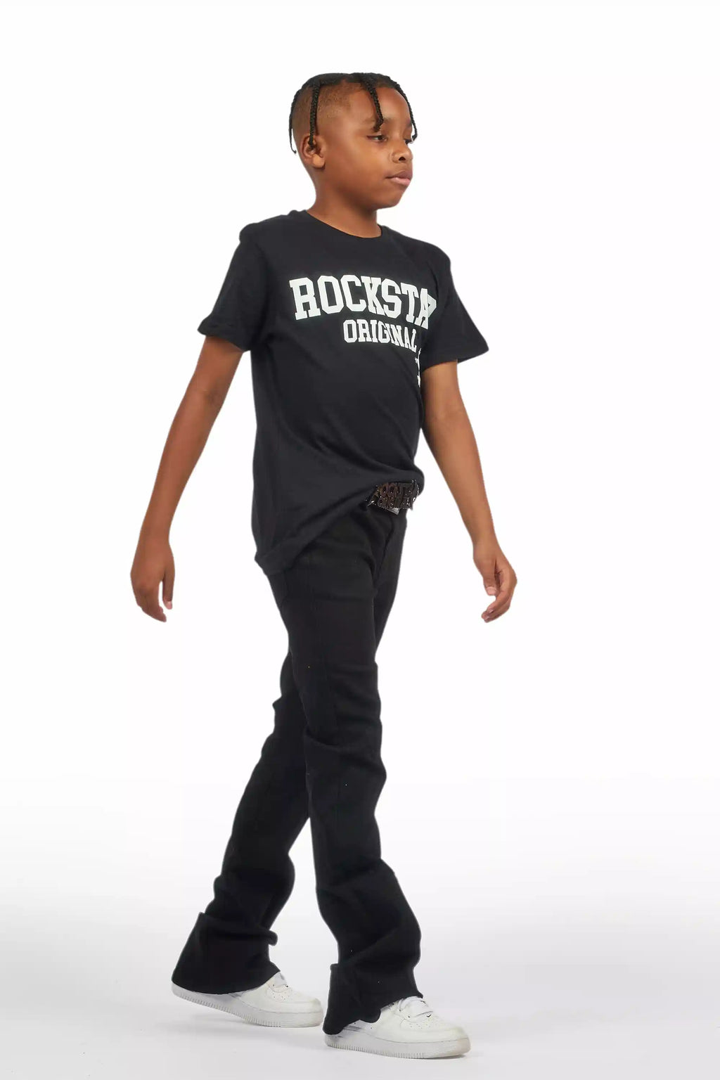Boys Drick Jet Black Regular Fit Flare Jean