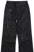 Discolite Rhinestone Jet Black Baggy Jean