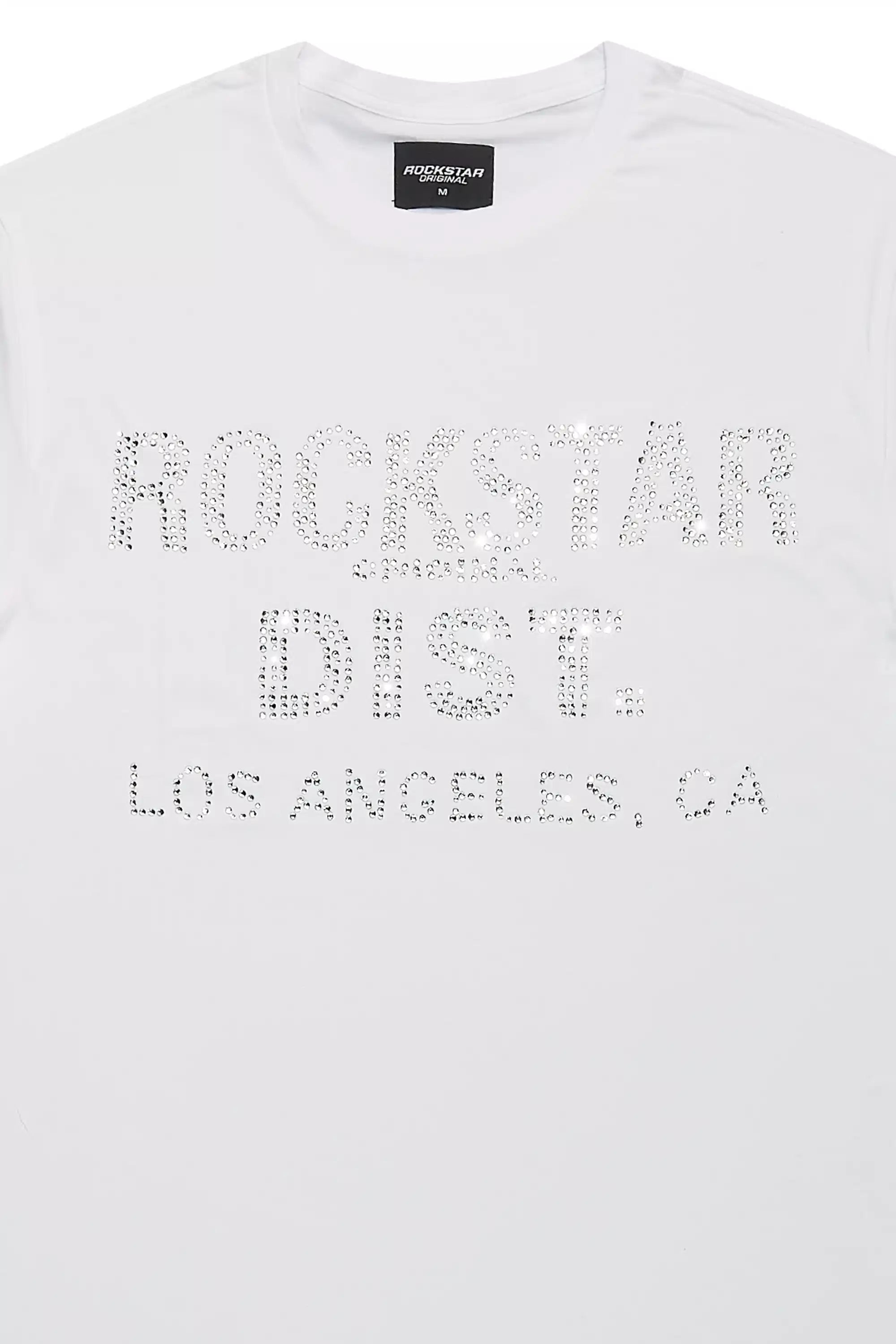 Shaleesha White Rhinestone T-Shirt