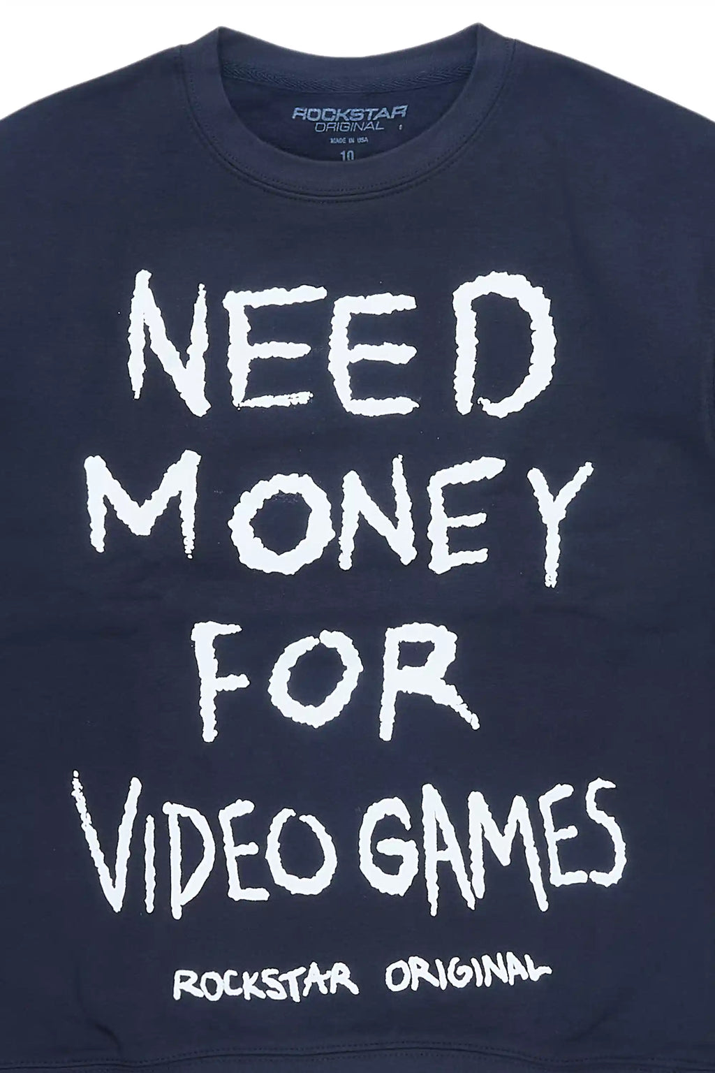 Boys M4 Video Games Navy/White Graphic Crewneck