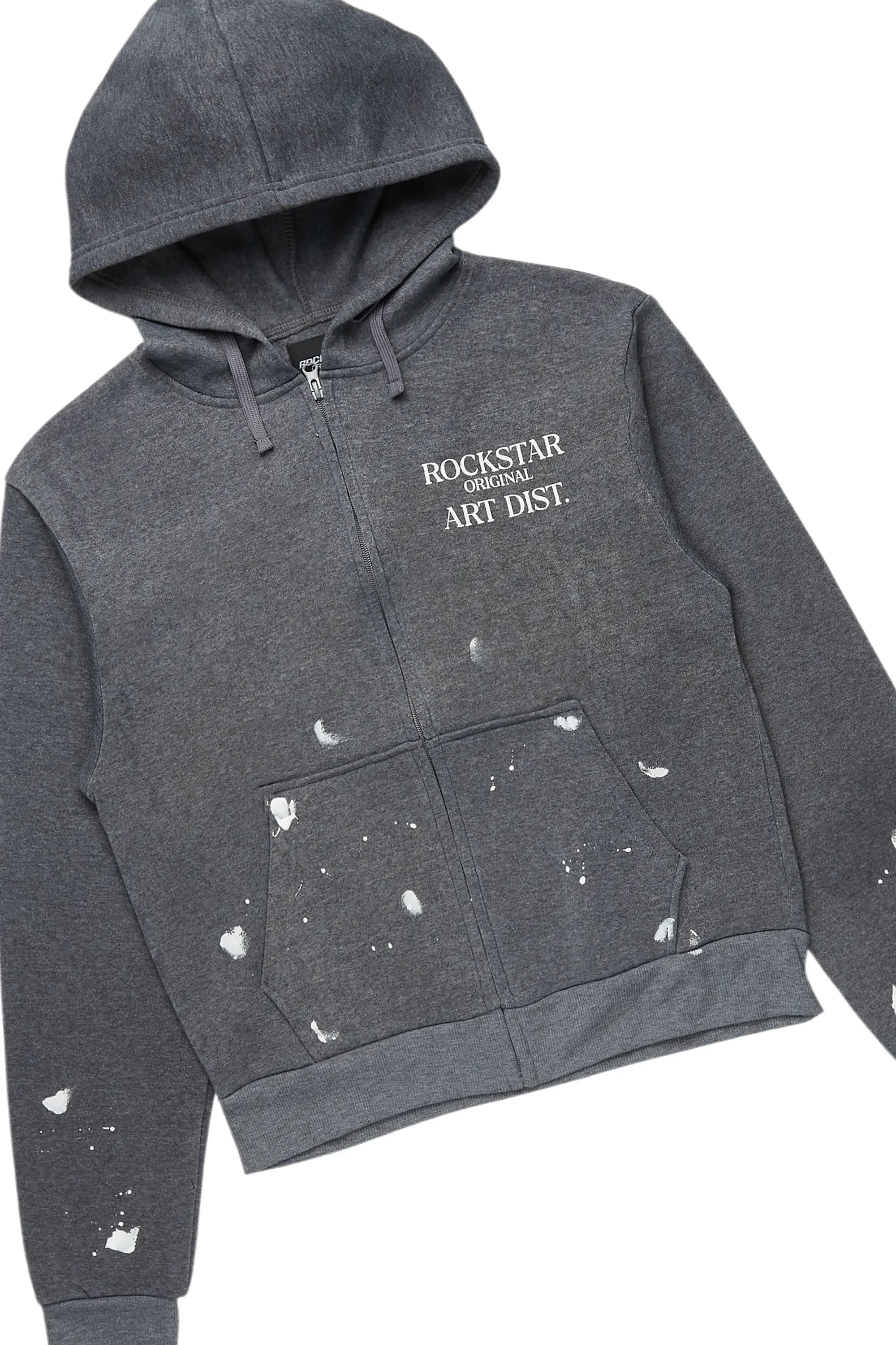 Tanazia Heather Grey Zip Up Super Stacked Trackset