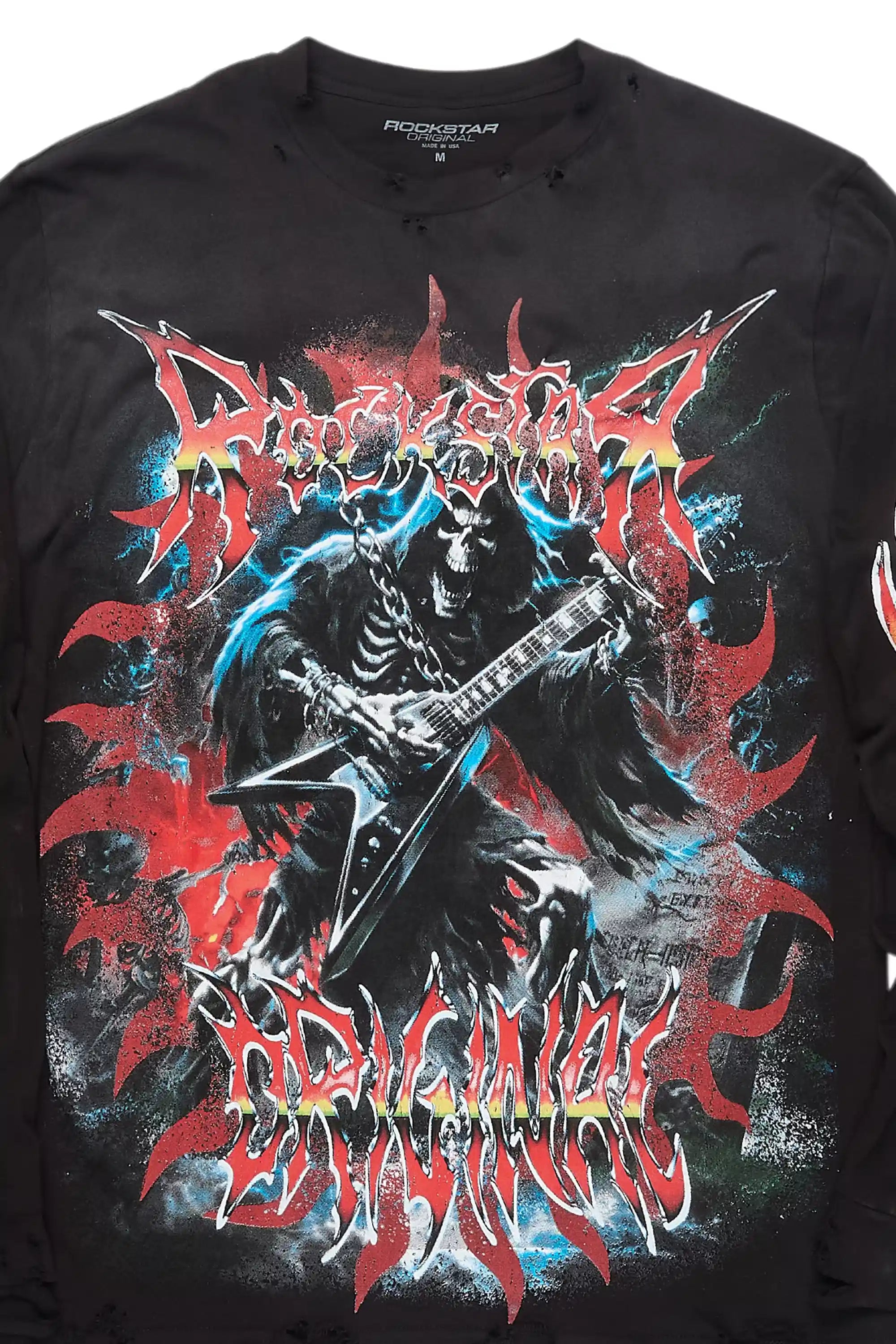 Syn Black/Red Long Sleeve Graphic T-Shirt