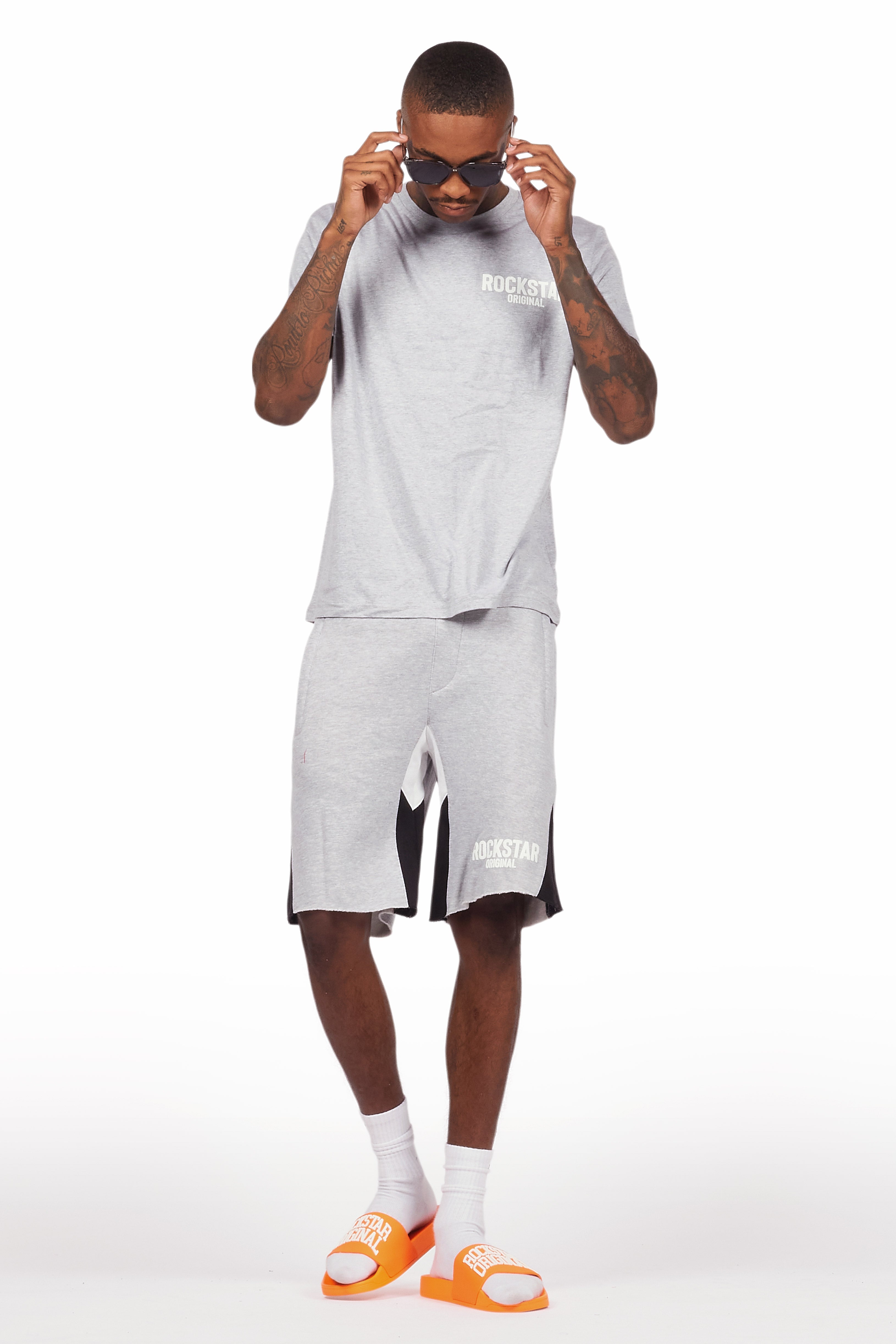 Sana Heather Grey Relaxed T-Shirt/Short Set