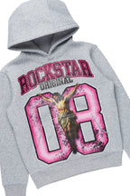 Boys Fields Grey/Pink Hoodie/Stacked Flare Jean Set