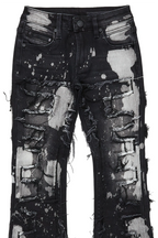 Boys Laban Black Bleach Stacked Flare Jean