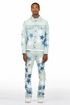 Starlane Light Blue Denim Jacket/Stacked Flare Jean Set