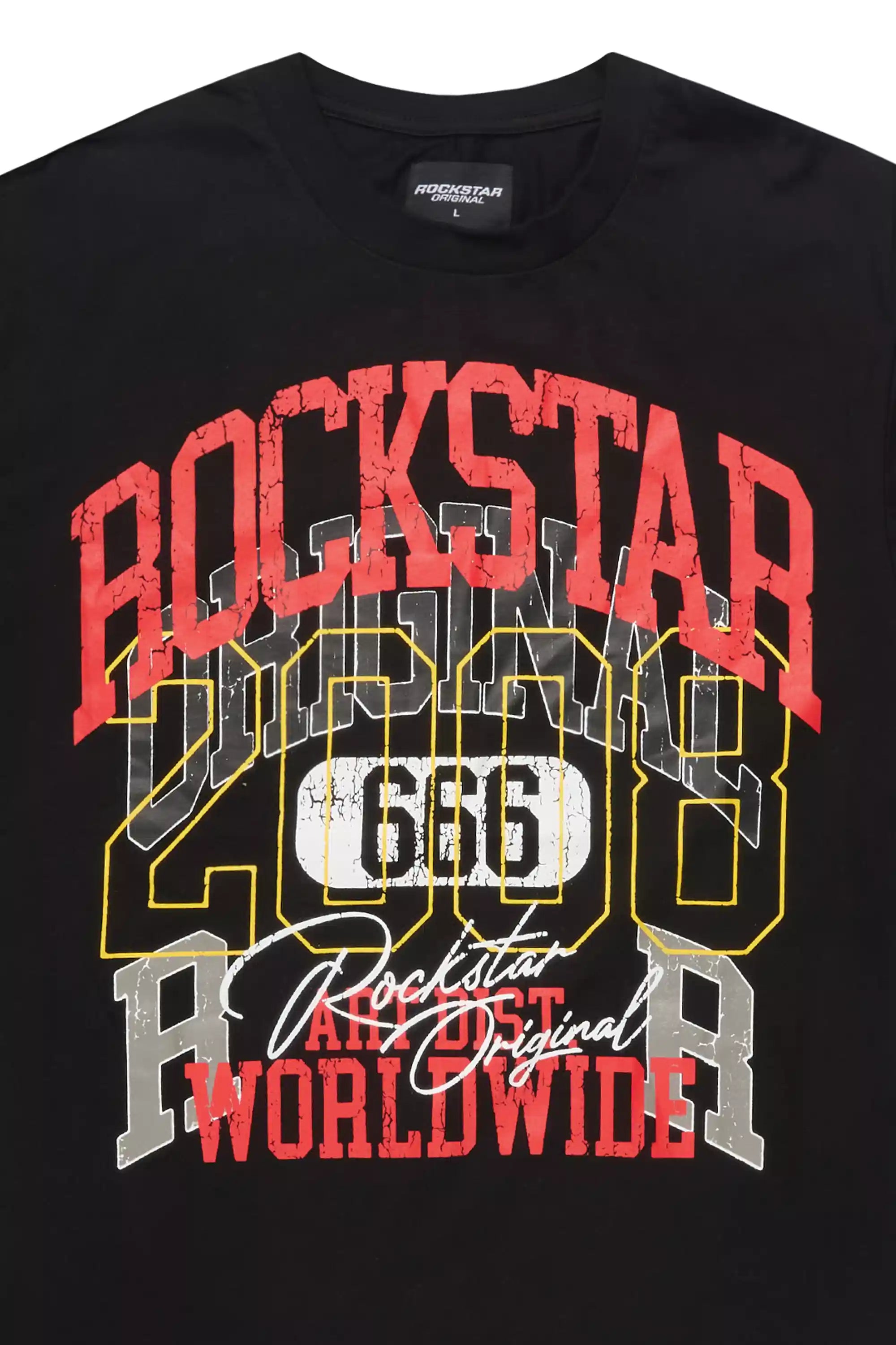 Santie Black Oversized Graphic T-Shirt