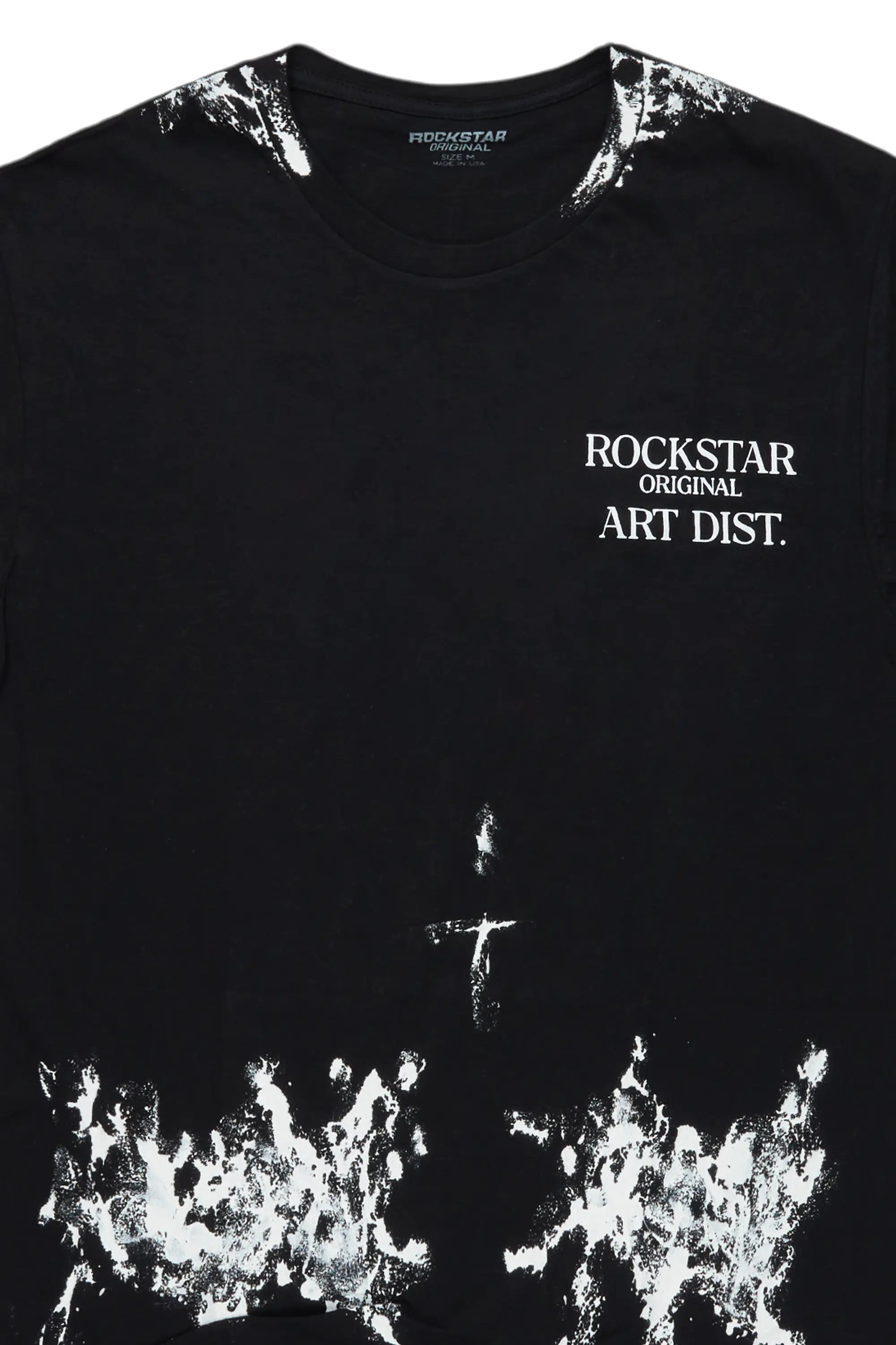 Pilan Black Muscle Graphic T-Shirt