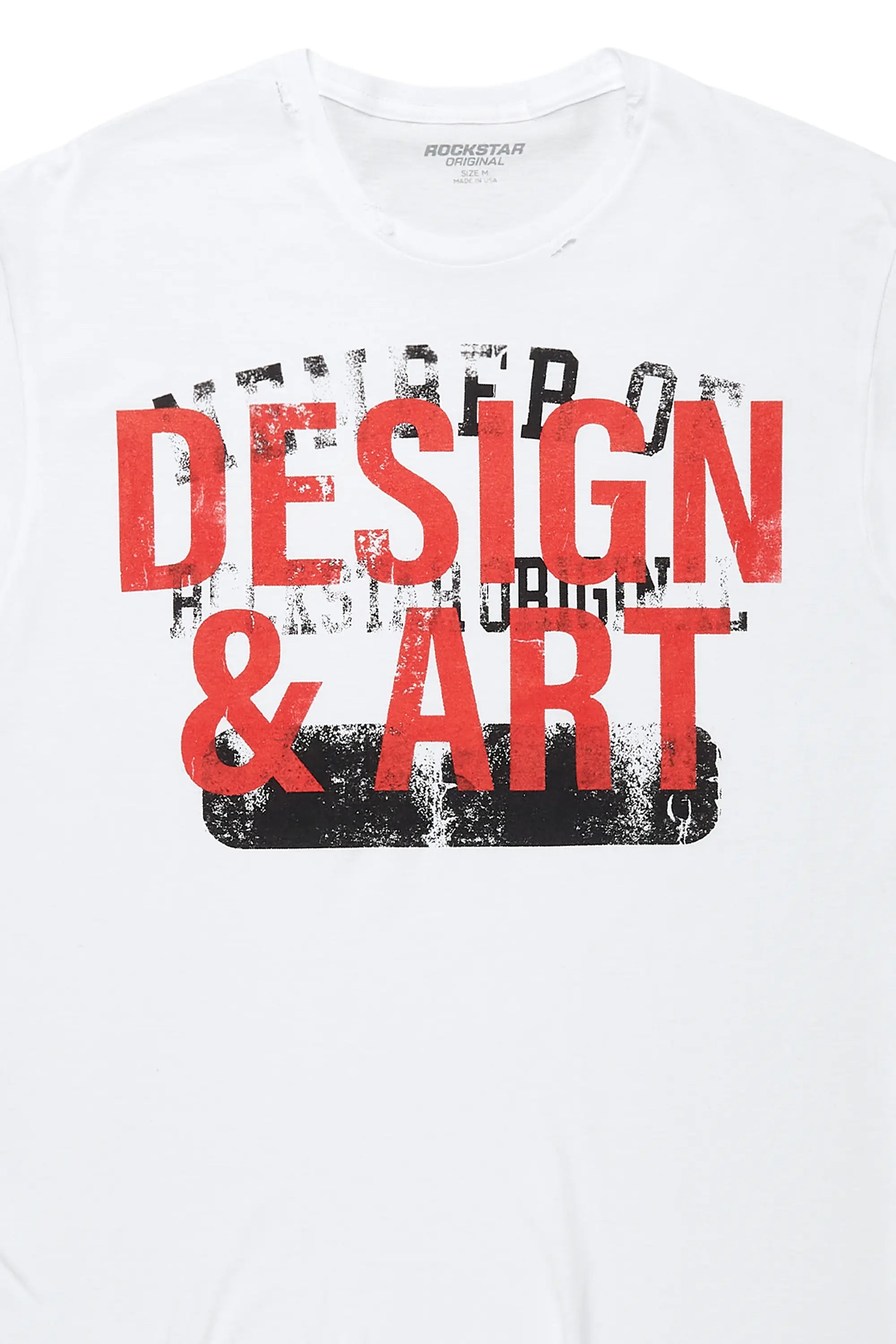 Magar White Oversized Graphic T-Shirt