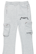 Boys Colin Heather Grey Stacked Flare Track Pants