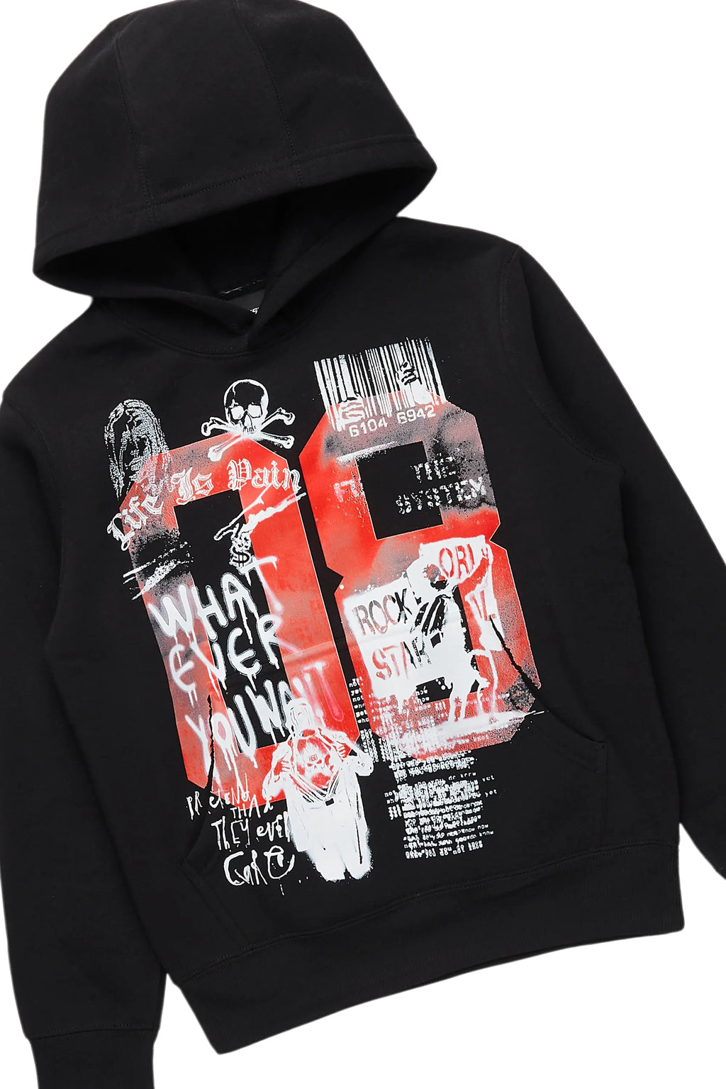 Boys Beau Black Hoodie/Stacked Flare Jean Set