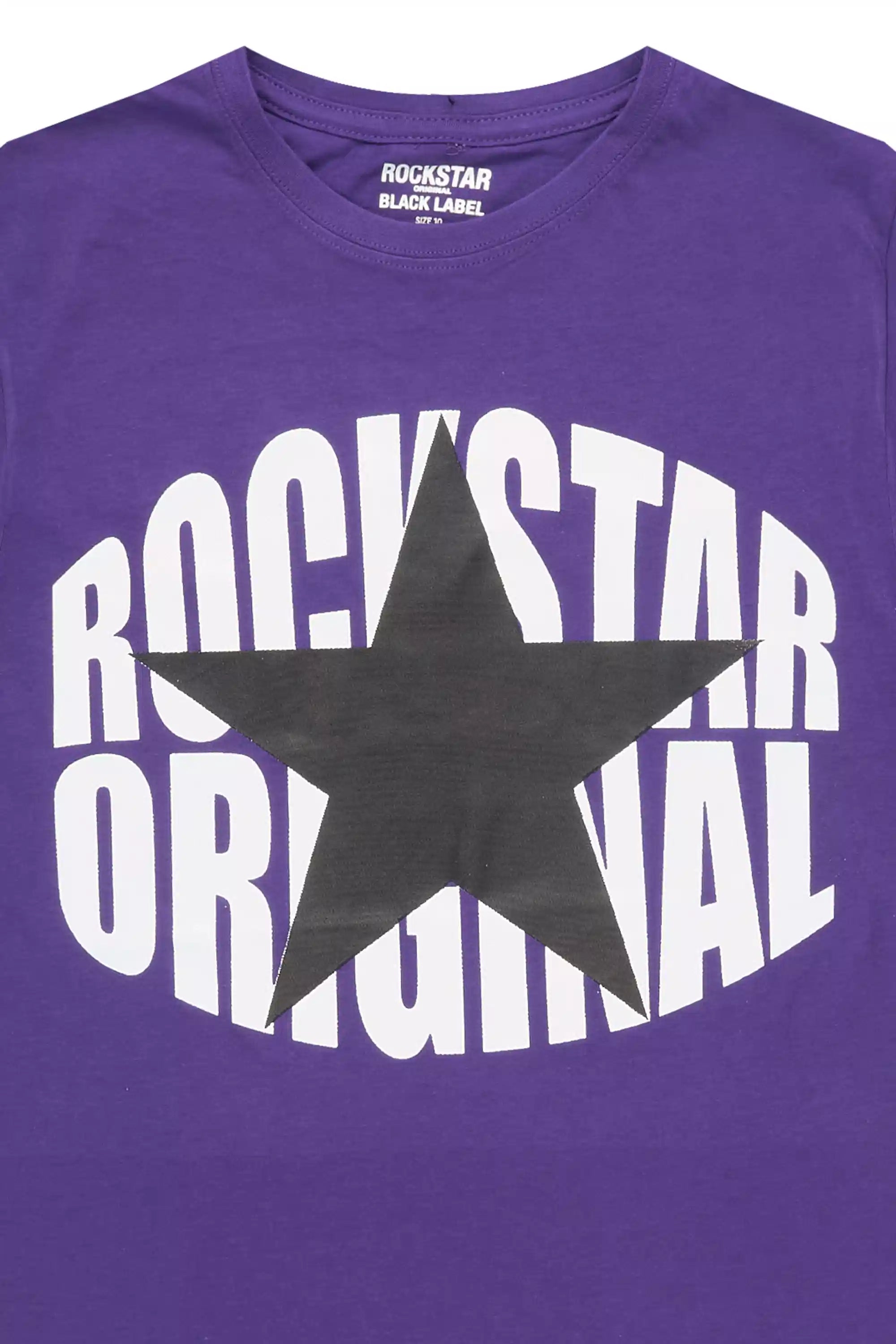 Boys Ezra 2.0 Purple/Black Graphic T-Shirt