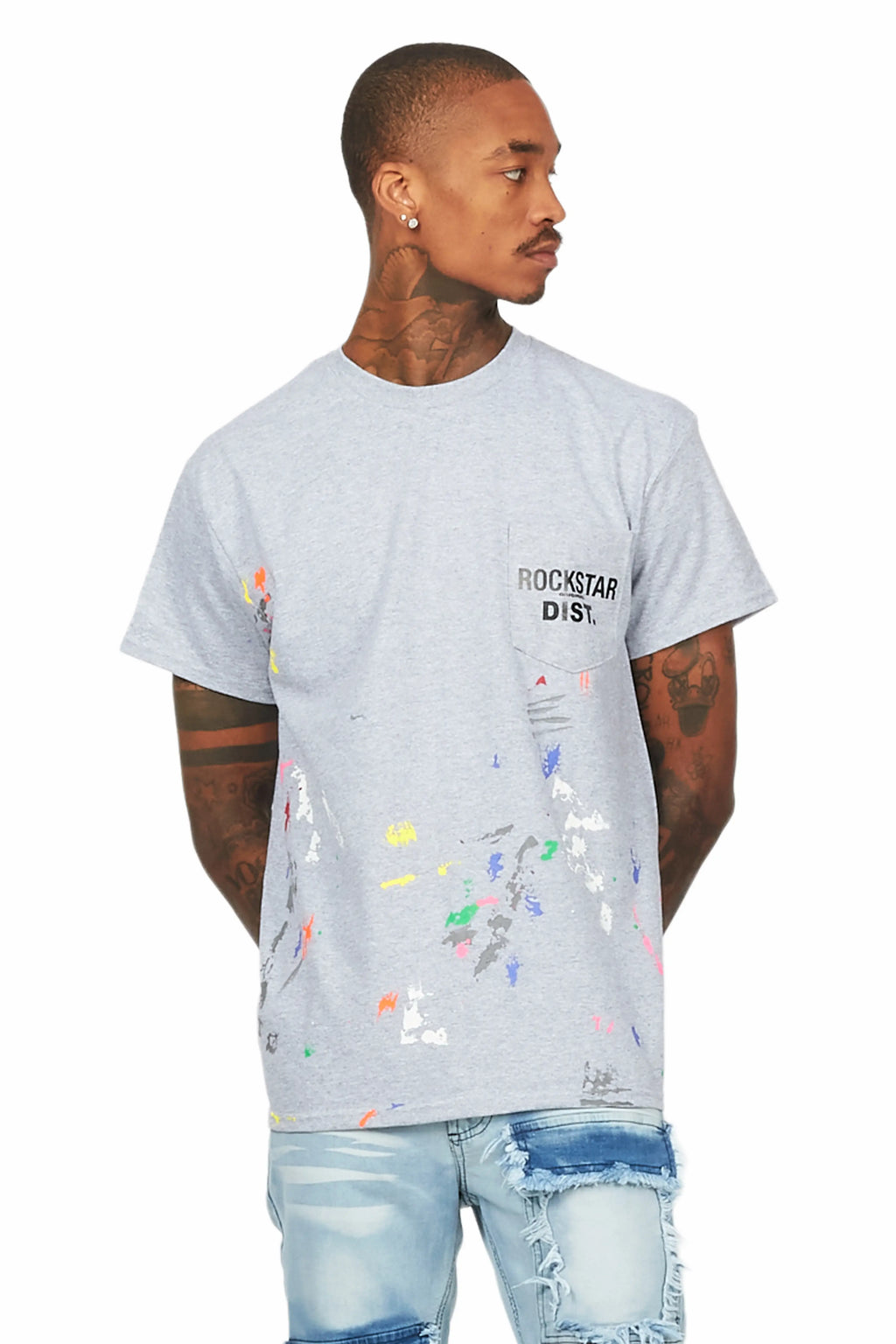 Pallas Grey Graphic Pocket T-Shirt