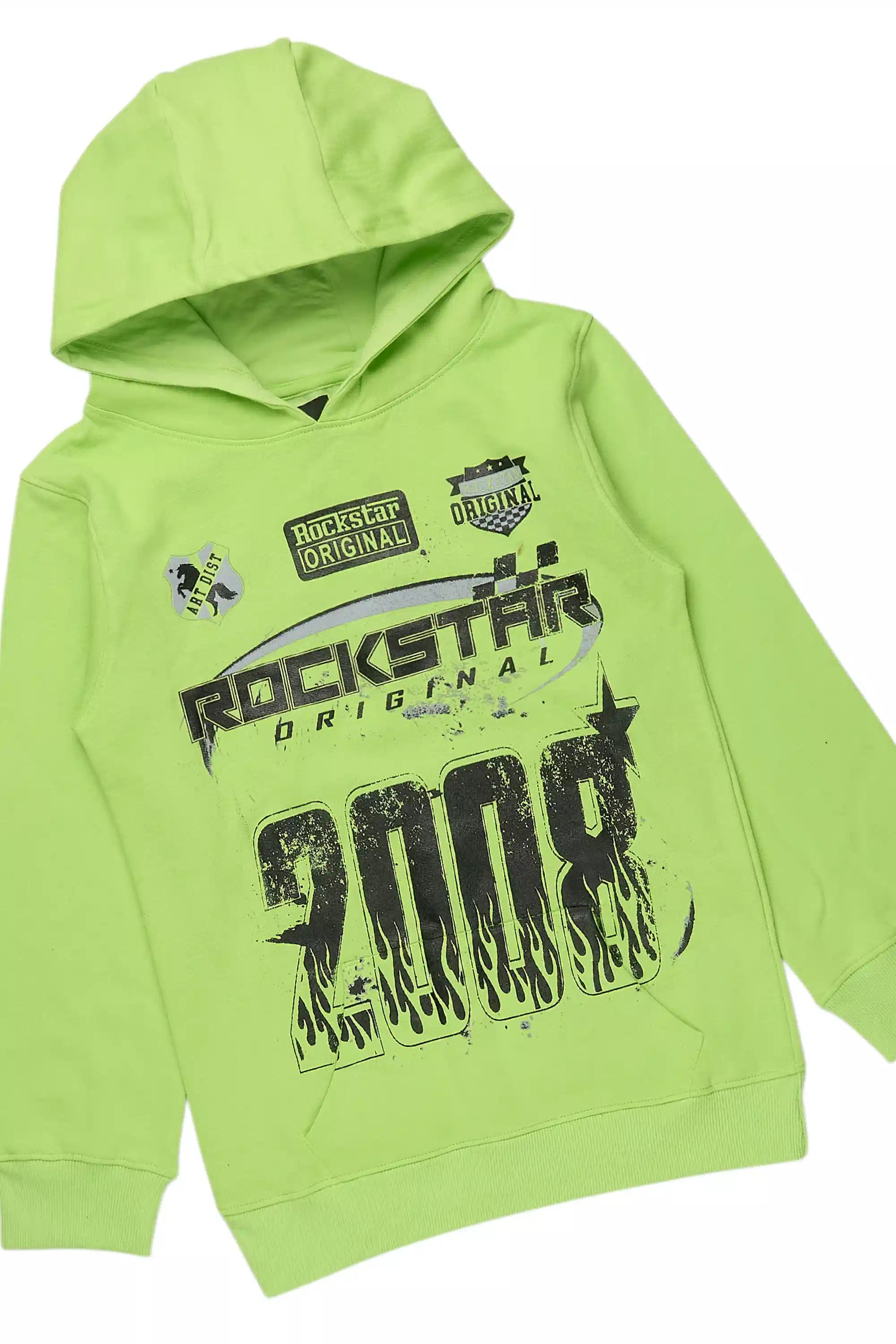 Boys Amos Neon Green/Black Stacked Track Set