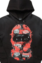 Lemar Black Distressed Graphic Hoodie