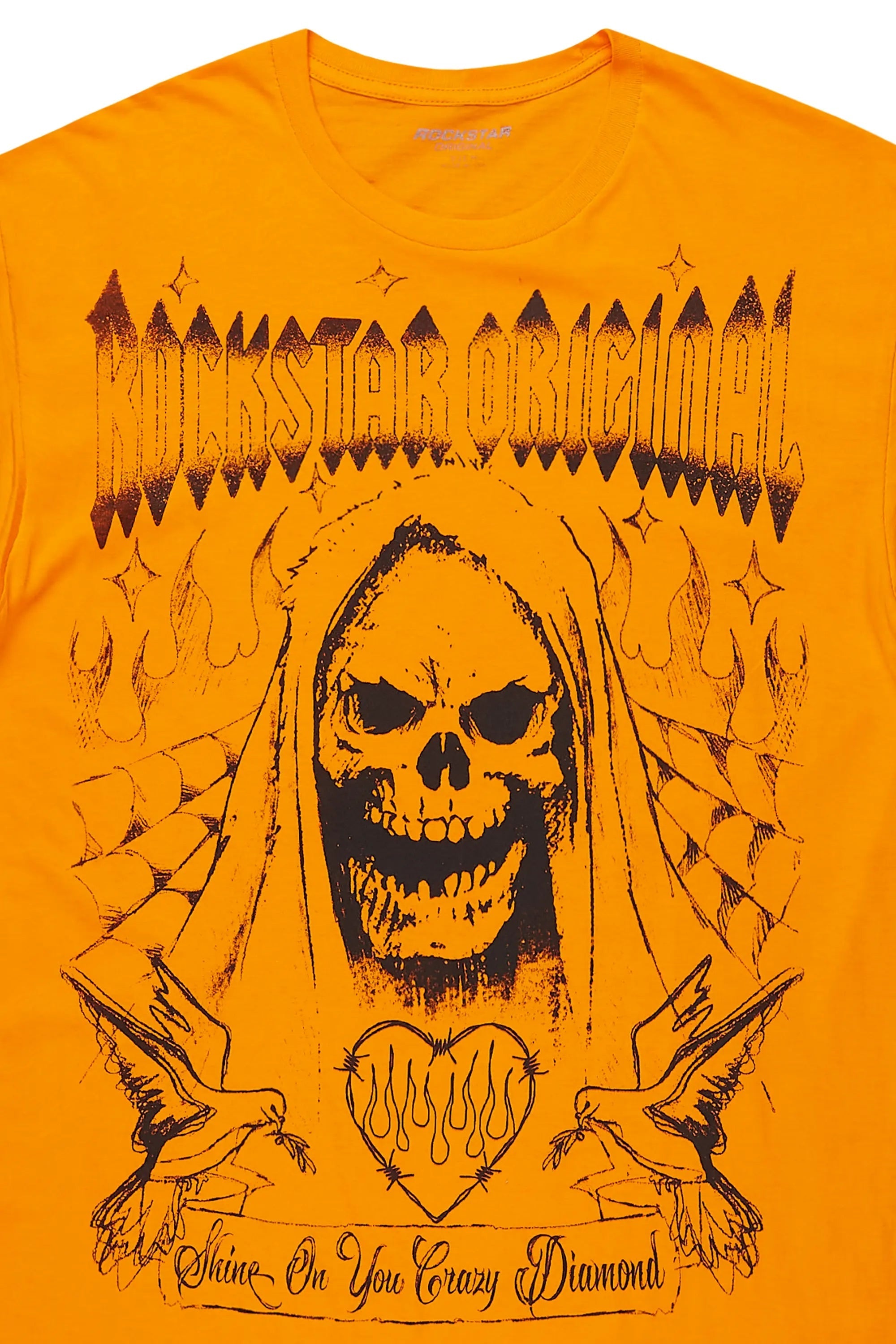 Evette Orange Oversized T-Shirt