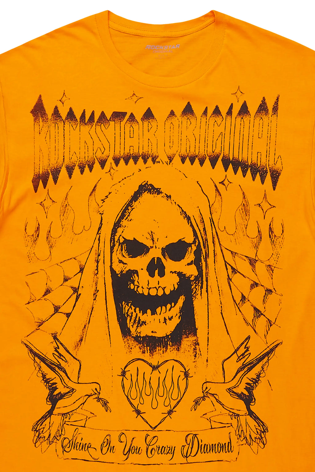 Pogboom Orange Graphic Oversized T-Shirt