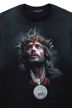 Amina Black Oversized Graphic T-Shirt