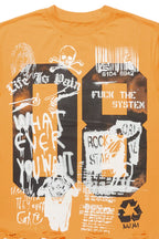 Grill Orange Graphic Oversized T-Shirt