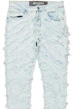 Cadiz Ice Blue Diagonal Patch Skinny Fit Jean