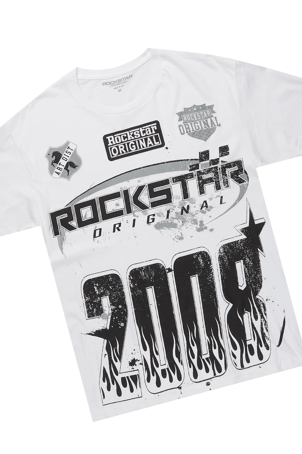 Amos White/Grey Graphic T-Shirt Short Set