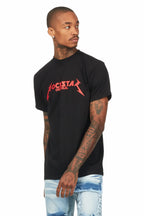 Diogo Black/Red Printed T-Shirt