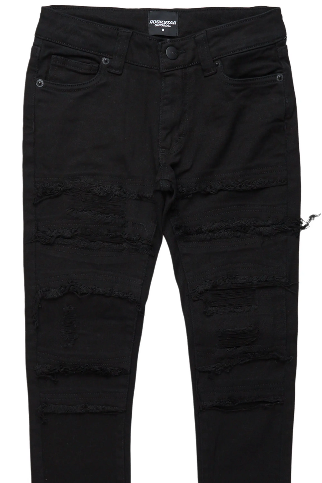 Boys Bolko Jet Black Frayed Slim Fit Jean