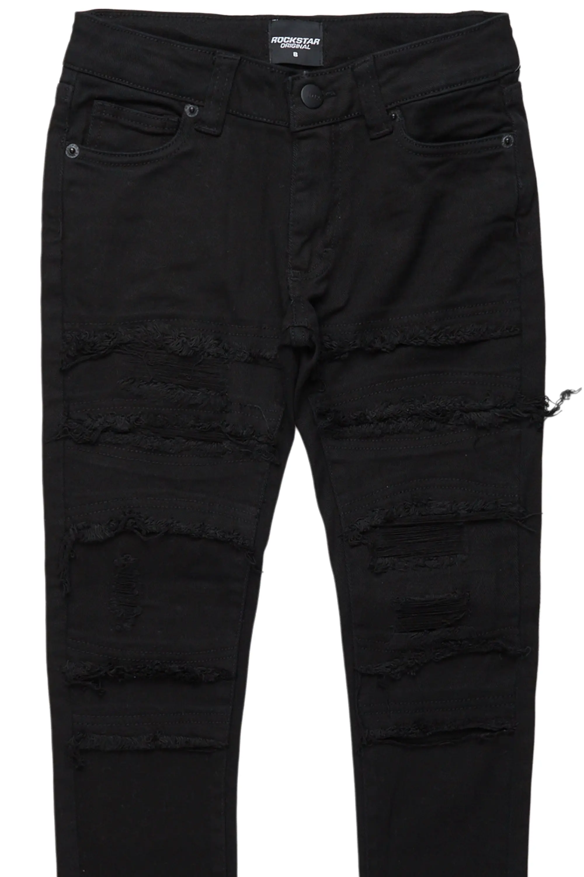 Boys Bolko Jet Black Frayed Slim Fit Jean