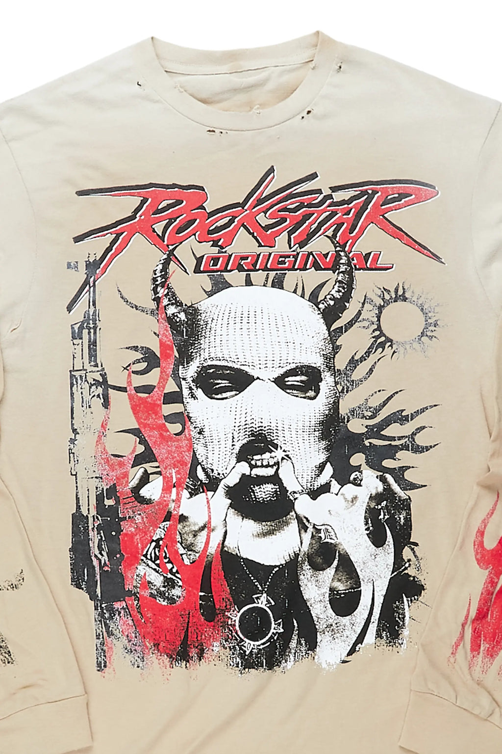 Mercy Beige Long Sleeve Graphic T-Shirt