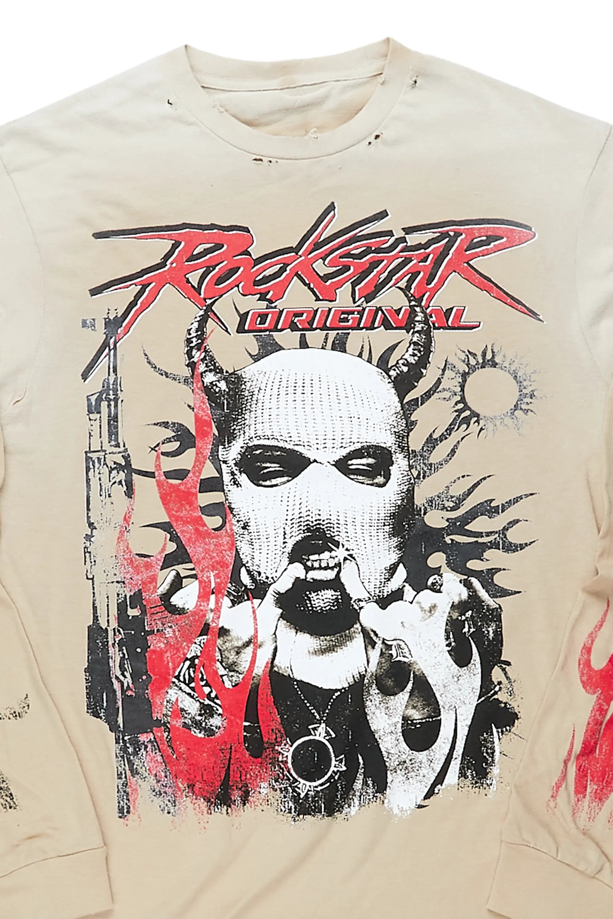 Mercy Beige Long Sleeve Graphic T-Shirt