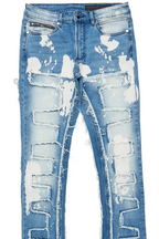 Laban Light Blue Bleach Stacked Flare Jean