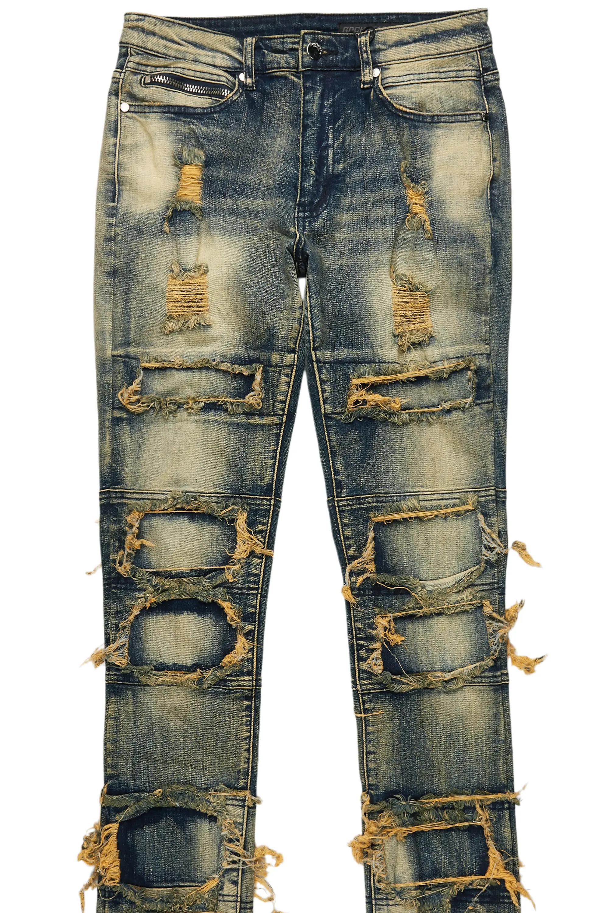 Vasco Tint Dark Wash Blue Stacked Flare Jean