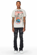 Norbert Dark Stacked Flare Jean