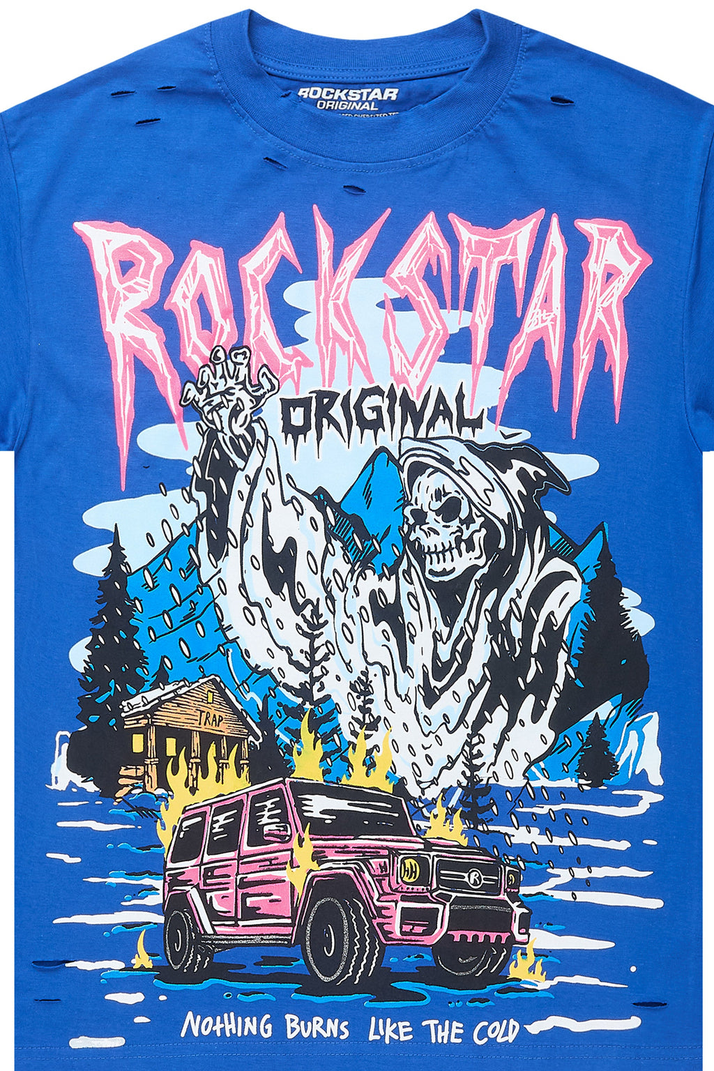 Kip Royal Blue Oversized Graphic T-Shirt