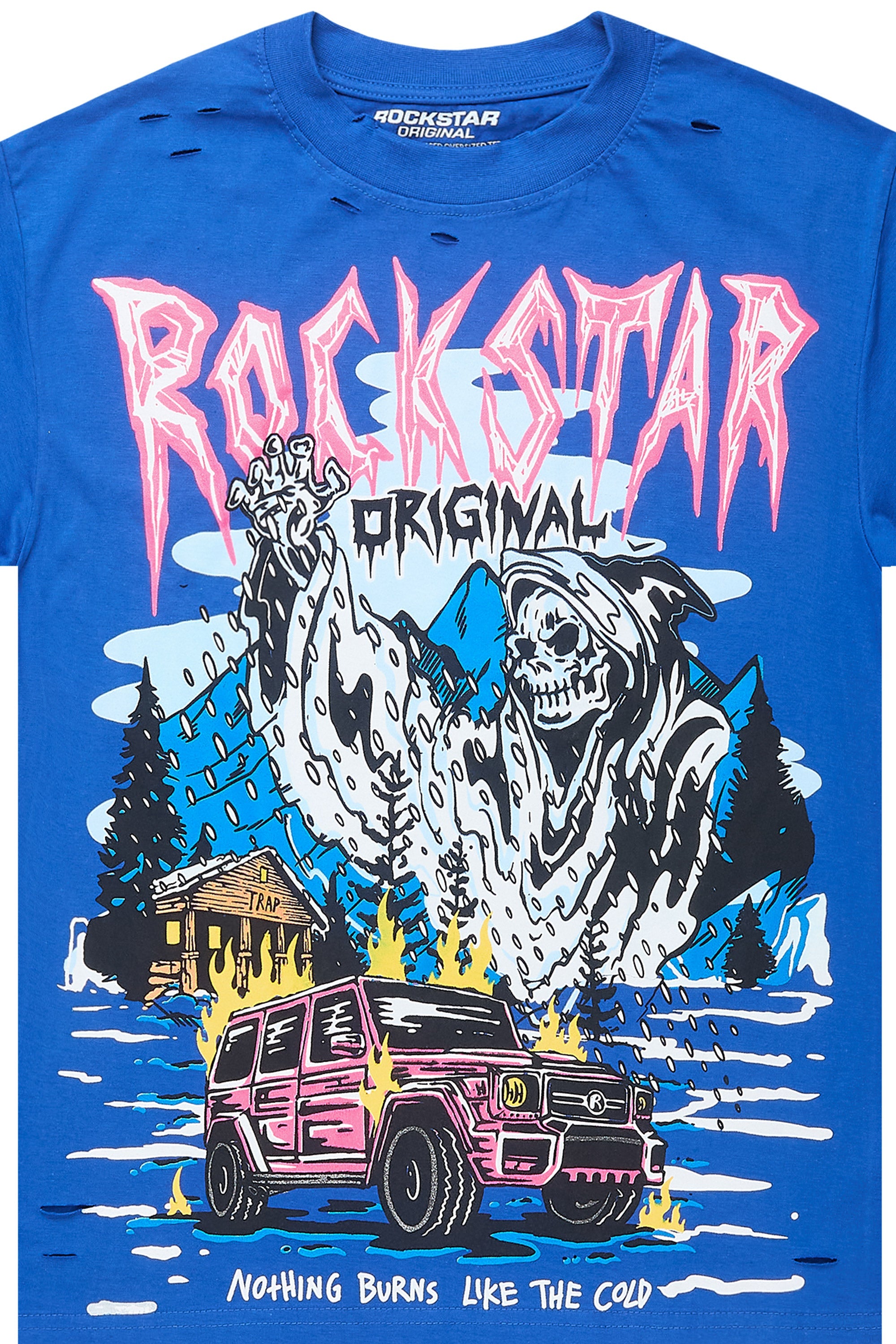 Kip Royal Blue Oversized Graphic T-Shirt