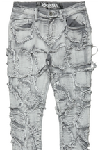 Hakim Grey Patchwork Skinny Fit Jean