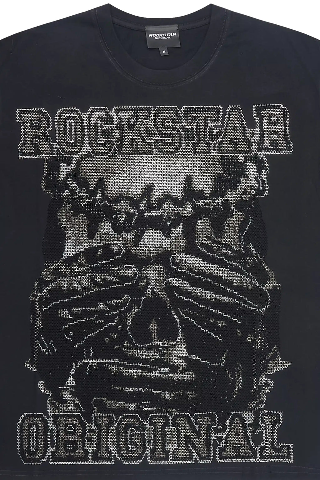 Move In Silence Black Graphic Rhinestone T-Shirt