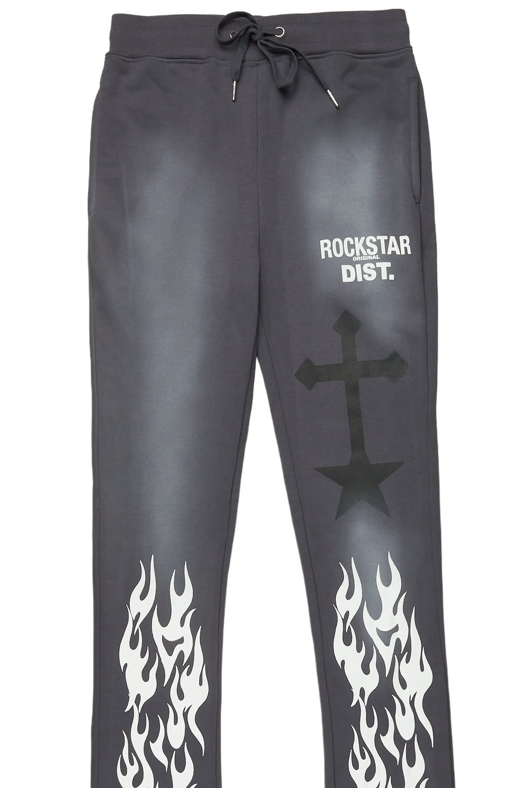 Damini Charcoal Patchwork Stacked Flare Pants