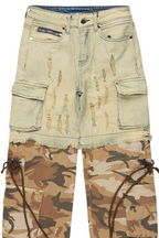 Boys Baatar Blue/Brown Camo Baggy Fit Jean