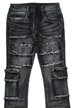 Boys Tyrell Grey Stacked Flare Cargo Jean