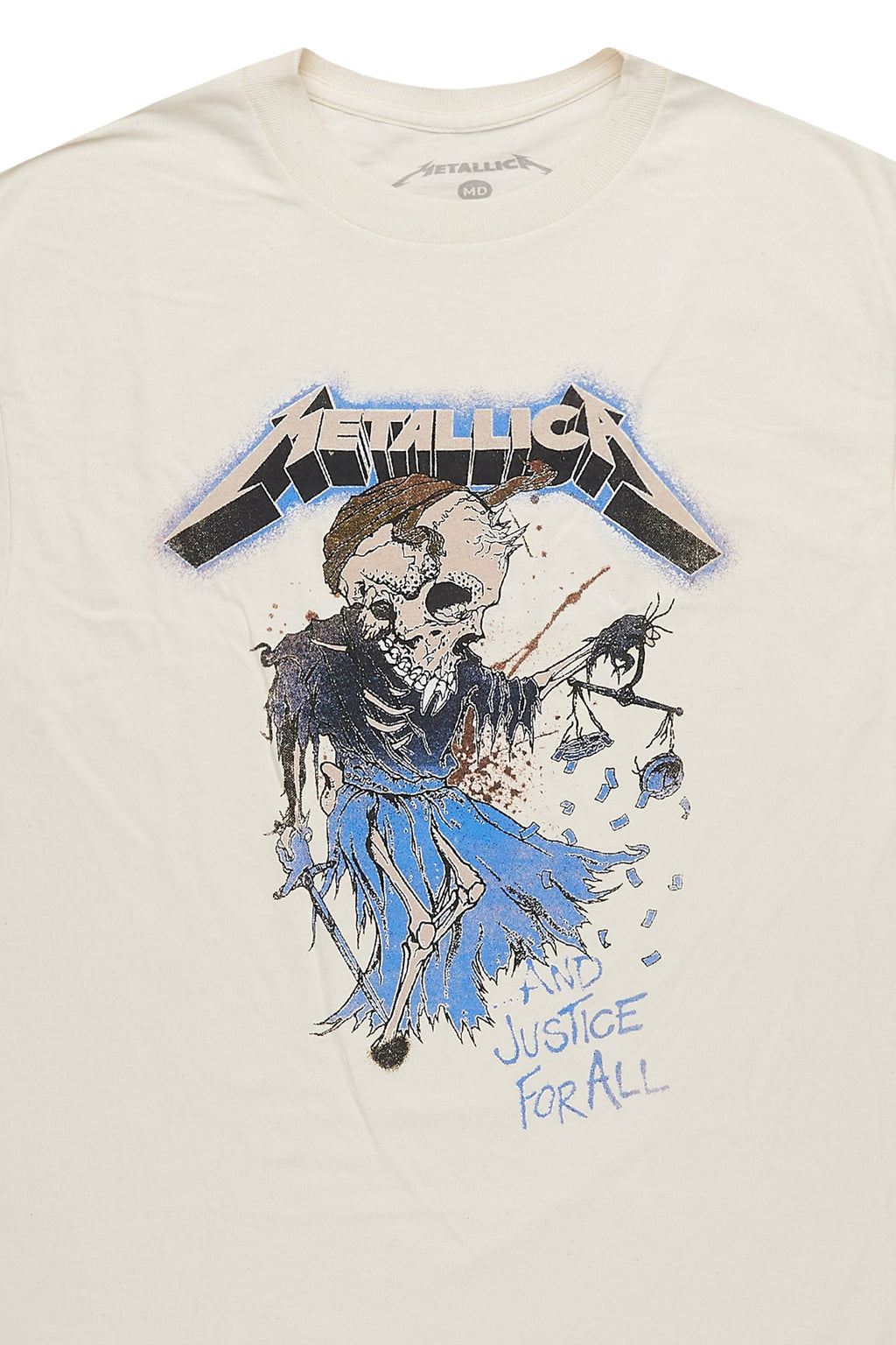 Metallica Justice Beige/Blue Graphic T-Shirt