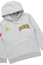 Girls Basira Heather Grey Hoodie/Stacked Flare Jean Set