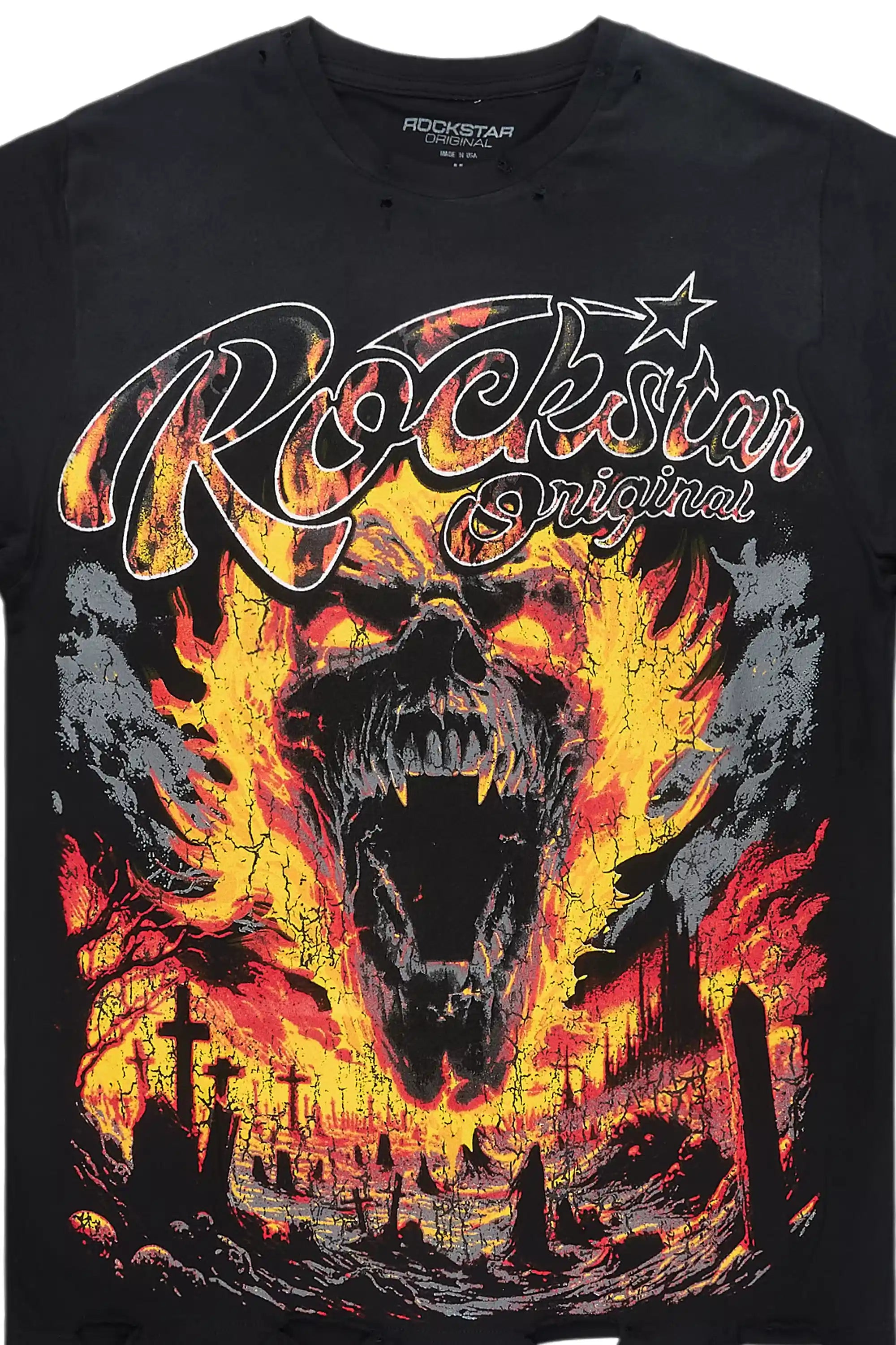 Flamer Black Graphic T-Shirt