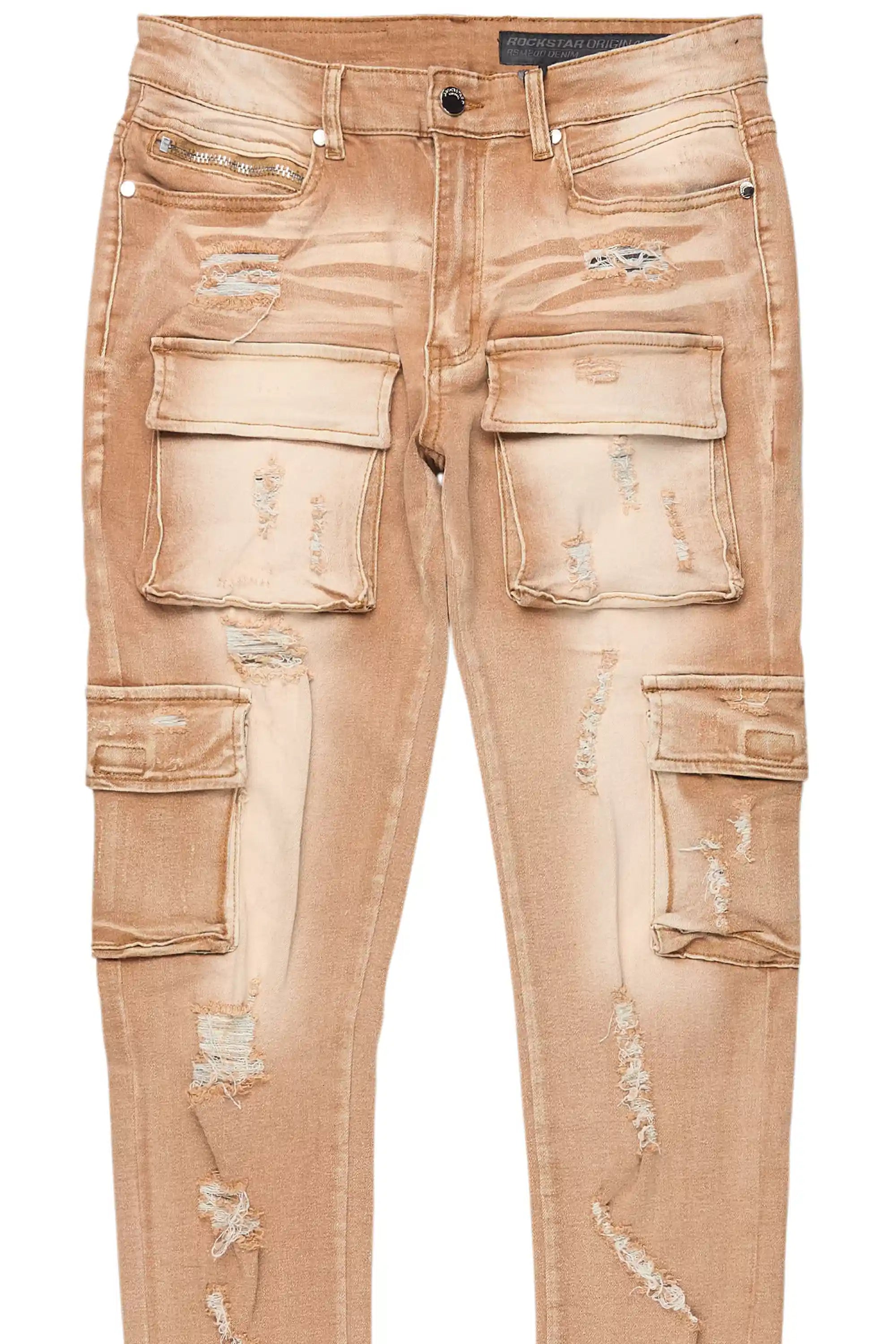 Kap Washed Beige Cargo Jean