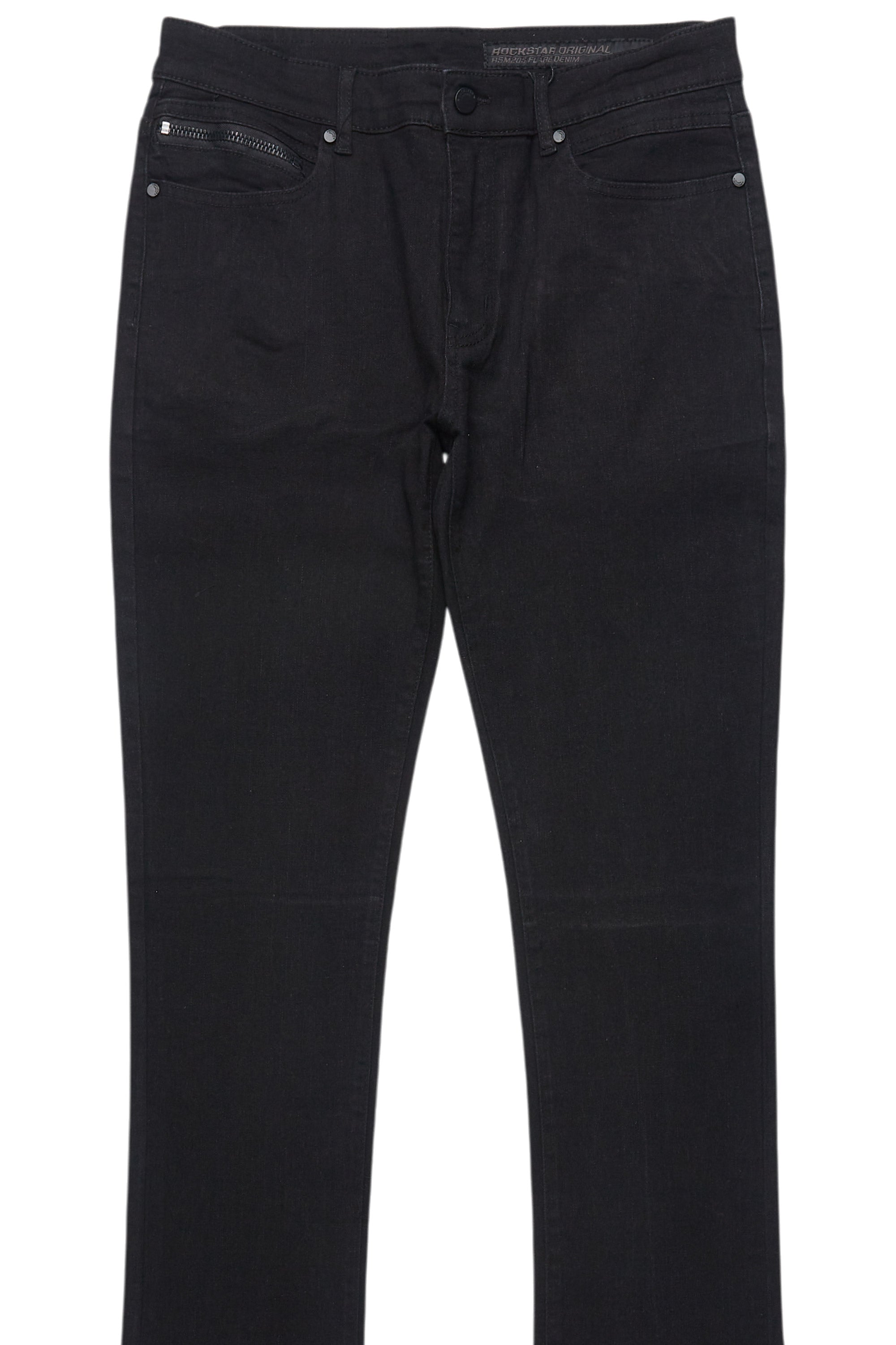 Drick Jet Black Regular Fit Flare Jean